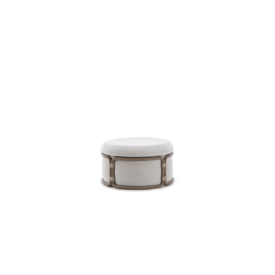 Taburet tapitat, pentru exterior, Ethimo, Rotin